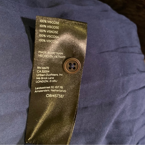 Anthropologie Maeve Mini Shirtdress Nautical Navy Long Sleeve XS Dress Boho - Picture 7 of 7